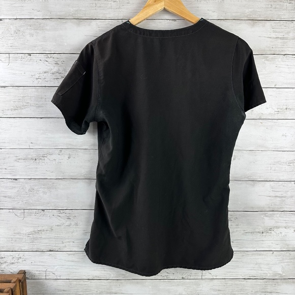 Lot of 4 Carhartt Force Scrub Shirt Women‎ Small Pockets Short Sleeve Black Worn - Picture 10 of 13